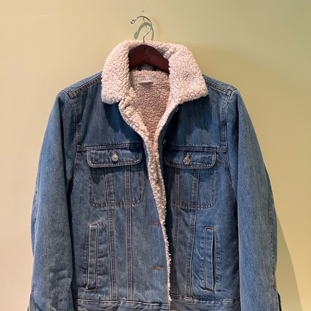 Topshop Cream Sherpa Jacket